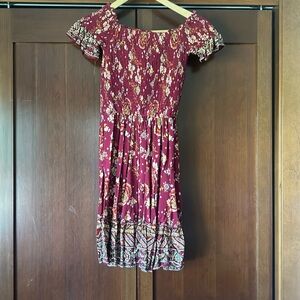 Red off the shoulder dress